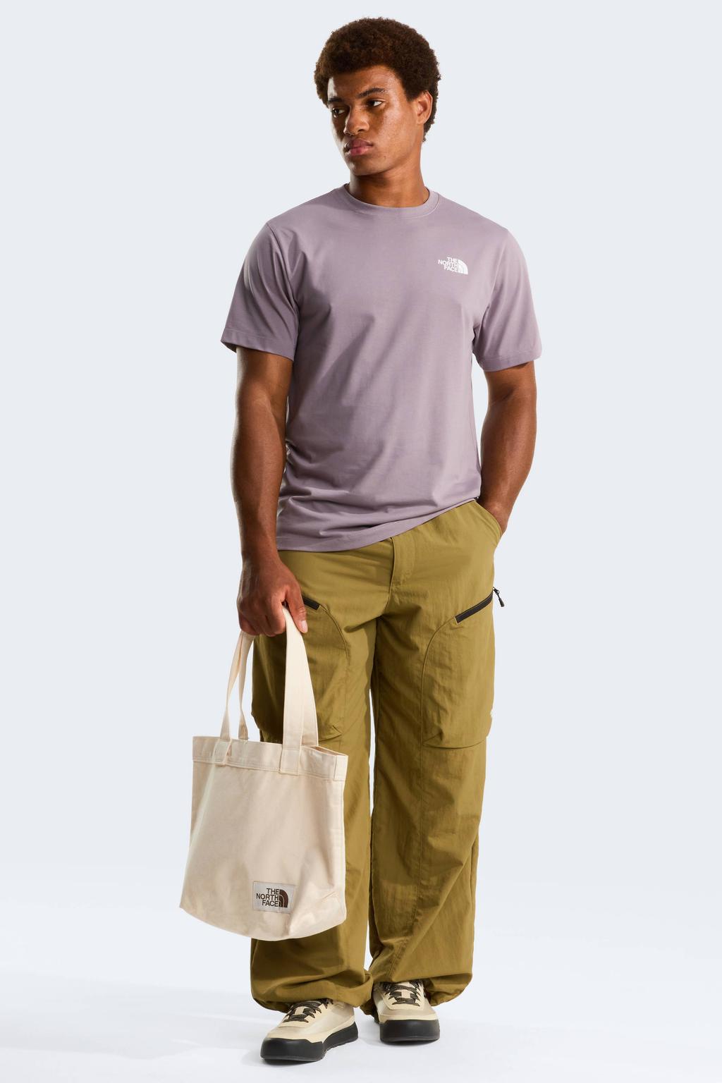 Grijze heren The North Face T-shirt Box van katoen met backprint, korte mouwen en ronde hals