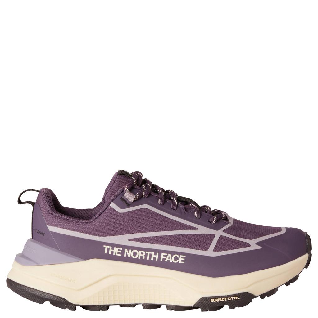Aubergine en zandkleurige dames The North Face wandelschoenen van mesh/voering: mesh/voetbed: eva met veters