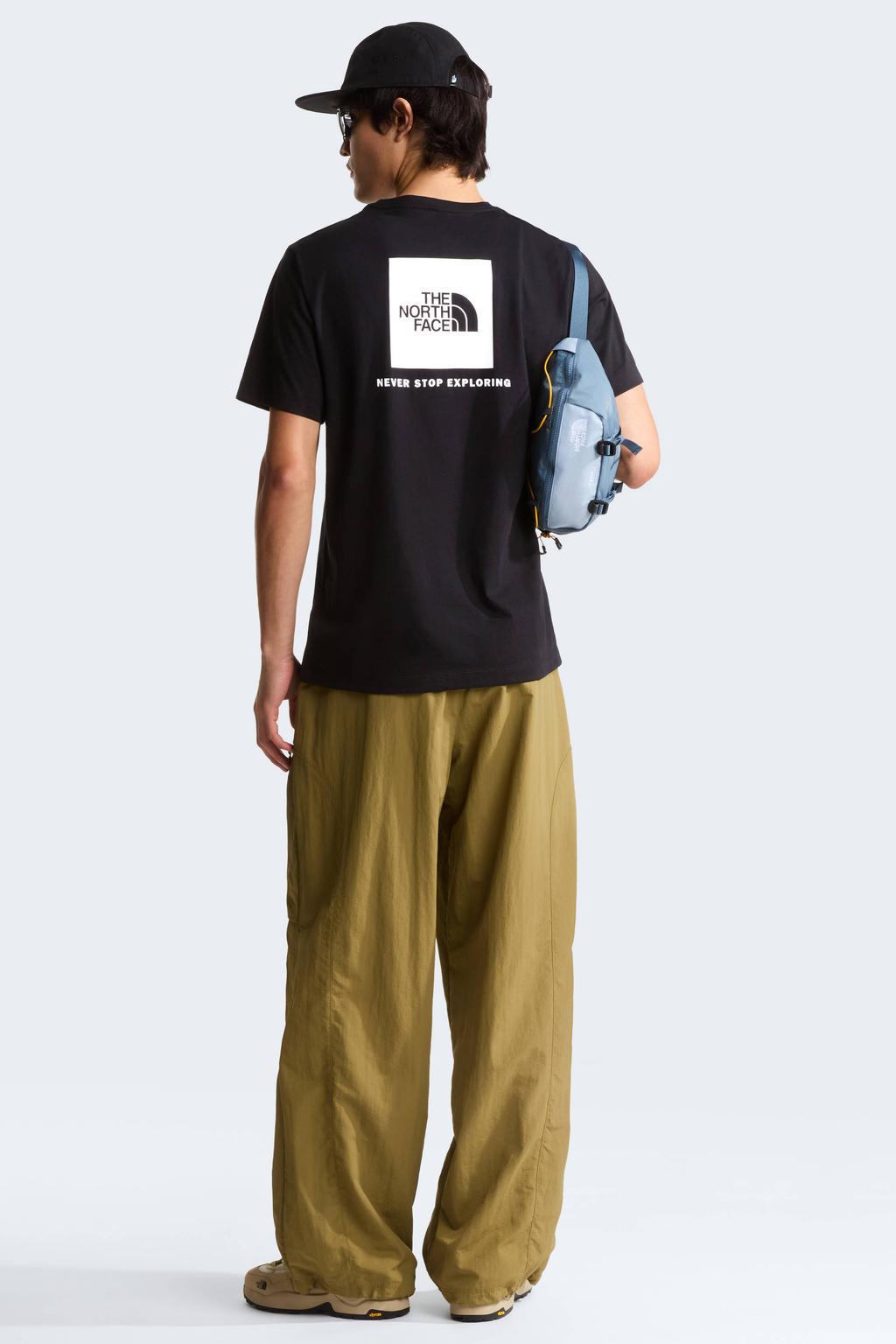 Zwarte heren The North Face T-shirt Evolution NSE van katoen met logo dessin, korte mouwen en ronde hals