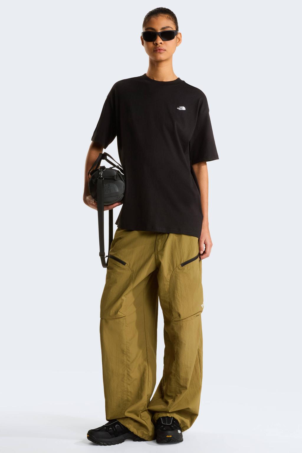 Zwarte dames The North Face T-shirt Essential Simple Dome van katoen met effen, korte mouwen en ronde hals