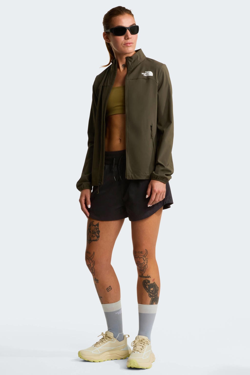 Zwarte dames The North Face outdoor short Aphrodite Arise van nylon met regular waist en effen