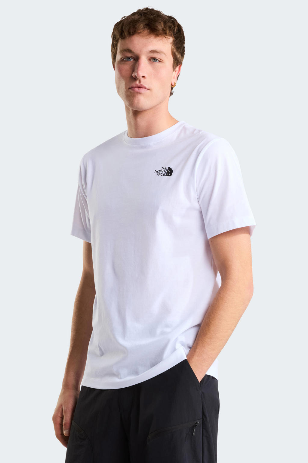 Witte heren The North Face T-shirt ountain Sketch van katoen met backprint, korte mouwen en ronde hals