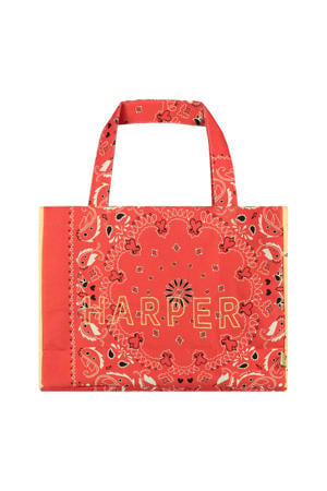 shopper Harper met paisley print rood