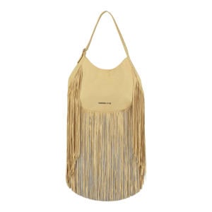 schoudertas Yuka met franjes beige