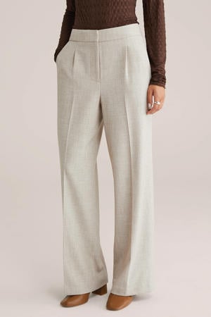straight high waist broek zand