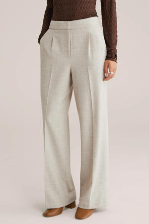 straight high waist broek zand