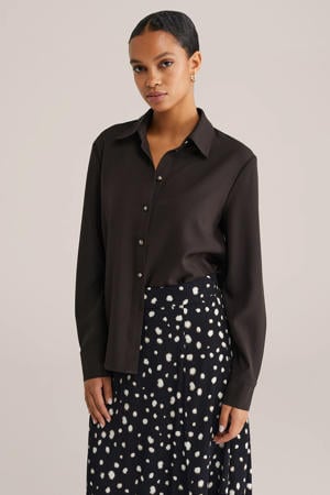satijnen blouse zwart