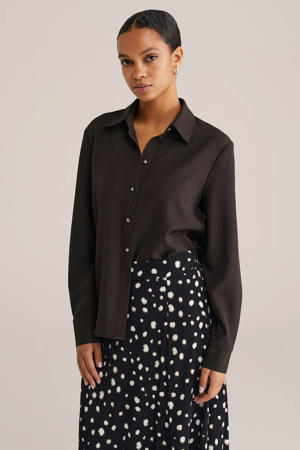 satijnen blouse zwart