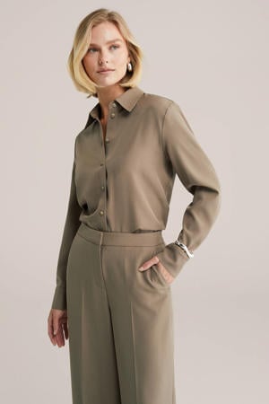satijnen blouse beige