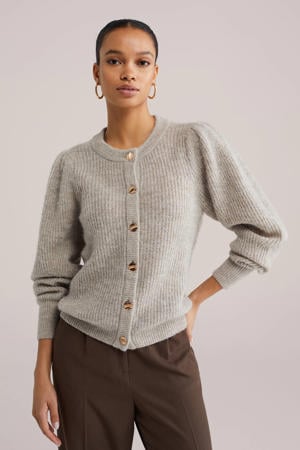 gebreid vest beige melange