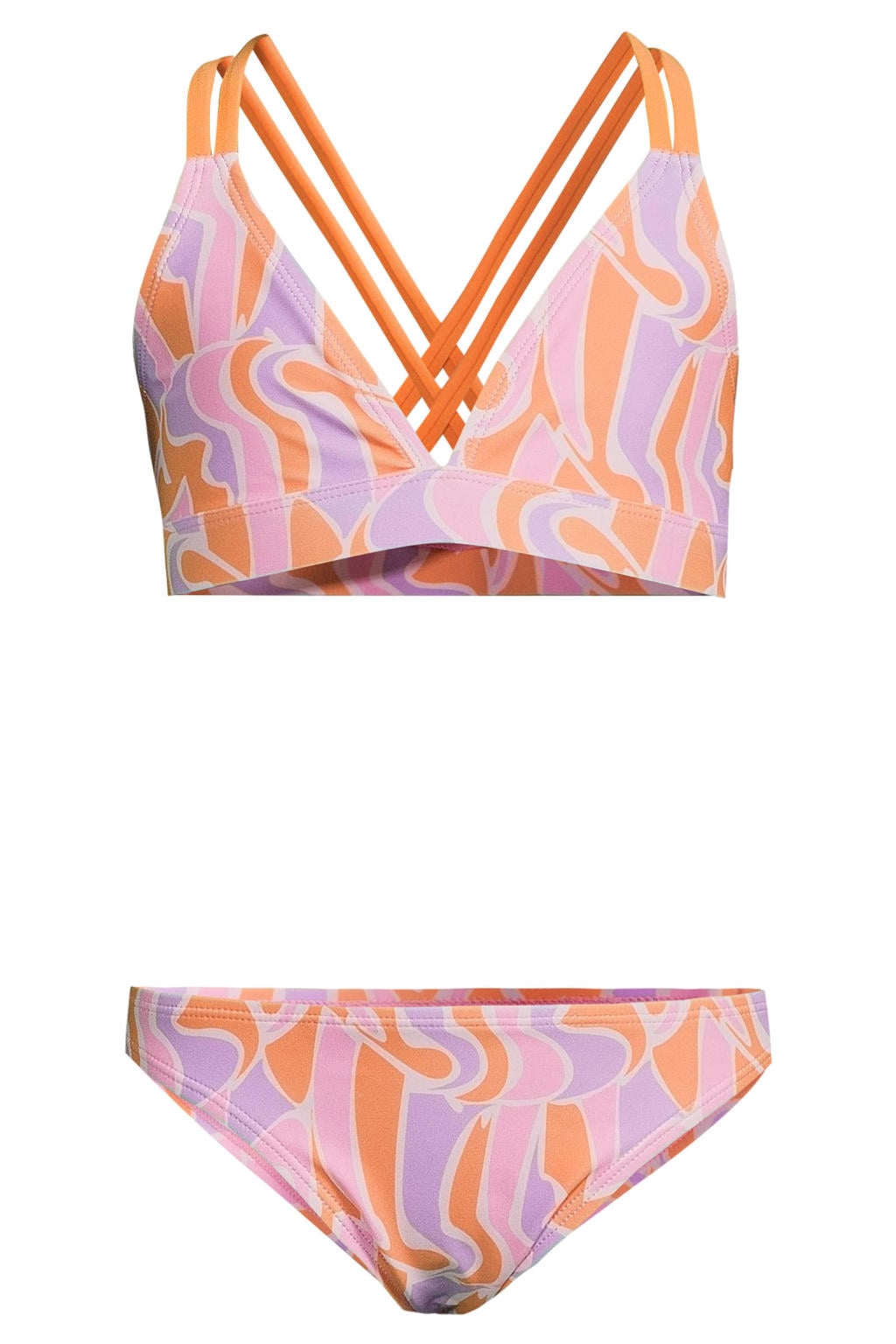 Me & My Monkey triangel bikini roze/oranje