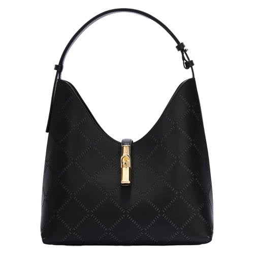 Furla leren schoudertas Goccia M zwart afbeelding