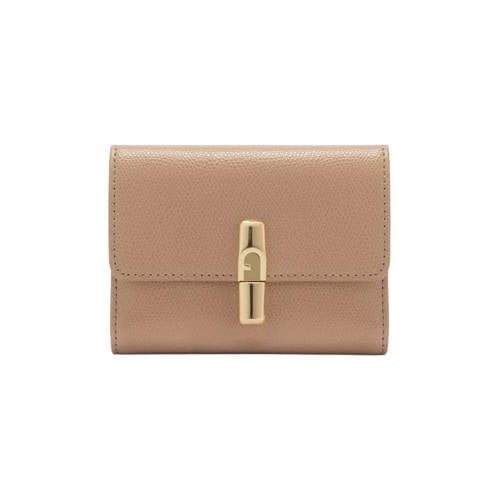 Furla leren portemonnee Iride S beige afbeelding
