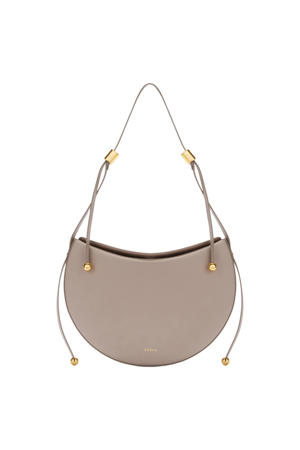 leren schoudertas Moonstone beige