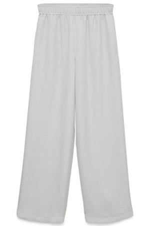wide leg high waist casual broek grijsblauw