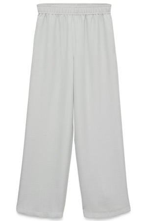 wide leg high waist casual broek grijsblauw