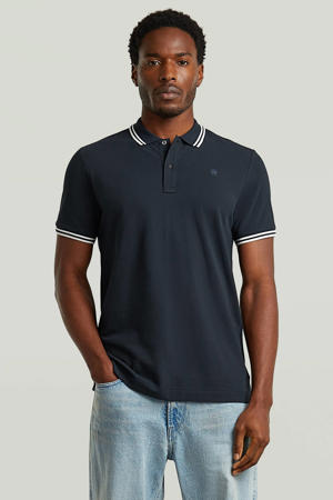 slim polo donkerblauw