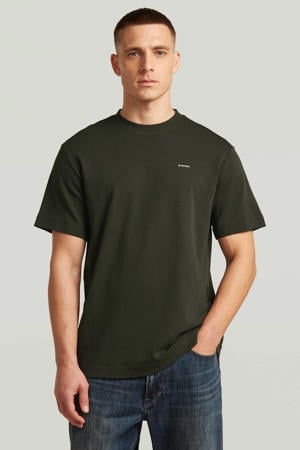 regular T-shirt donkergroen