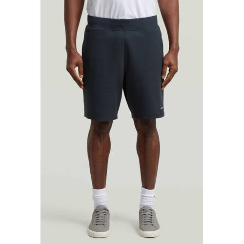 G-STAR slim regular waist sweatshort donkerblauw afbeelding