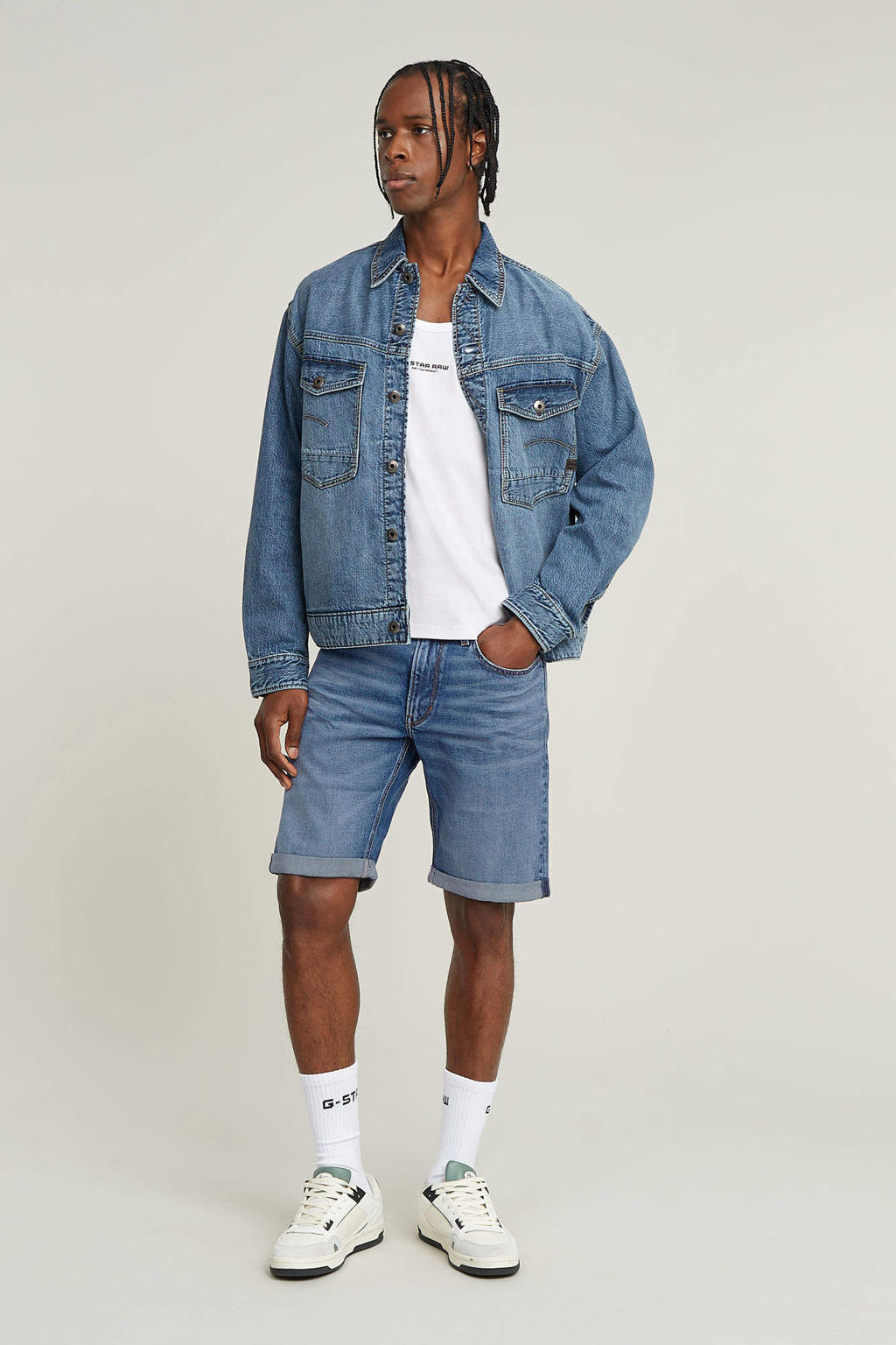 G-STAR denim regular short MOSA blauw