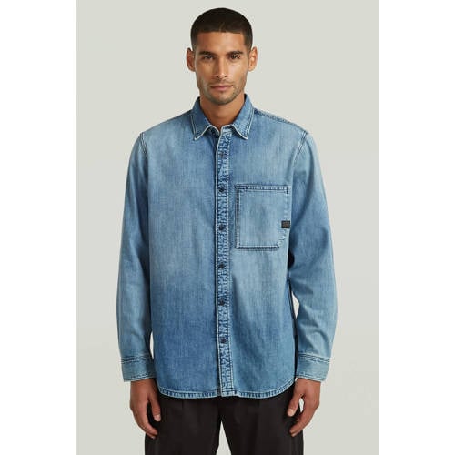 G-STAR regular casual overhemd blauw afbeelding