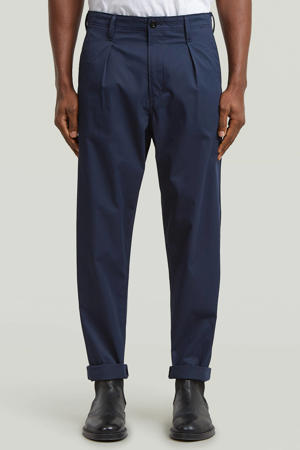 tapered casual broek donkerblauw