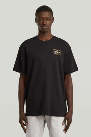 regular T-shirt zwart