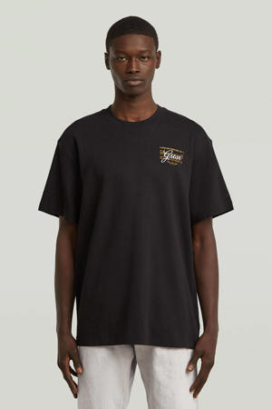 regular T-shirt zwart