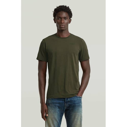G-STAR slim T-shirt donkergroen afbeelding
