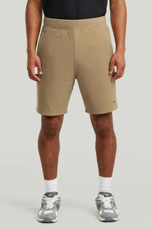 slim regular waist sweatshort beige