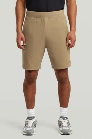 slim regular waist sweatshort beige