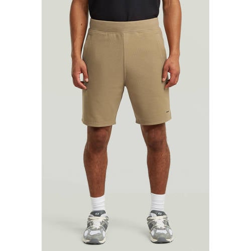 G-STAR slim regular waist sweatshort beige afbeelding