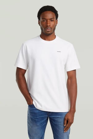 regular T-shirt met textuur wit
