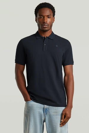 slim polo donkerblauw