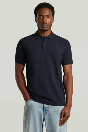 slim polo donkerblauw