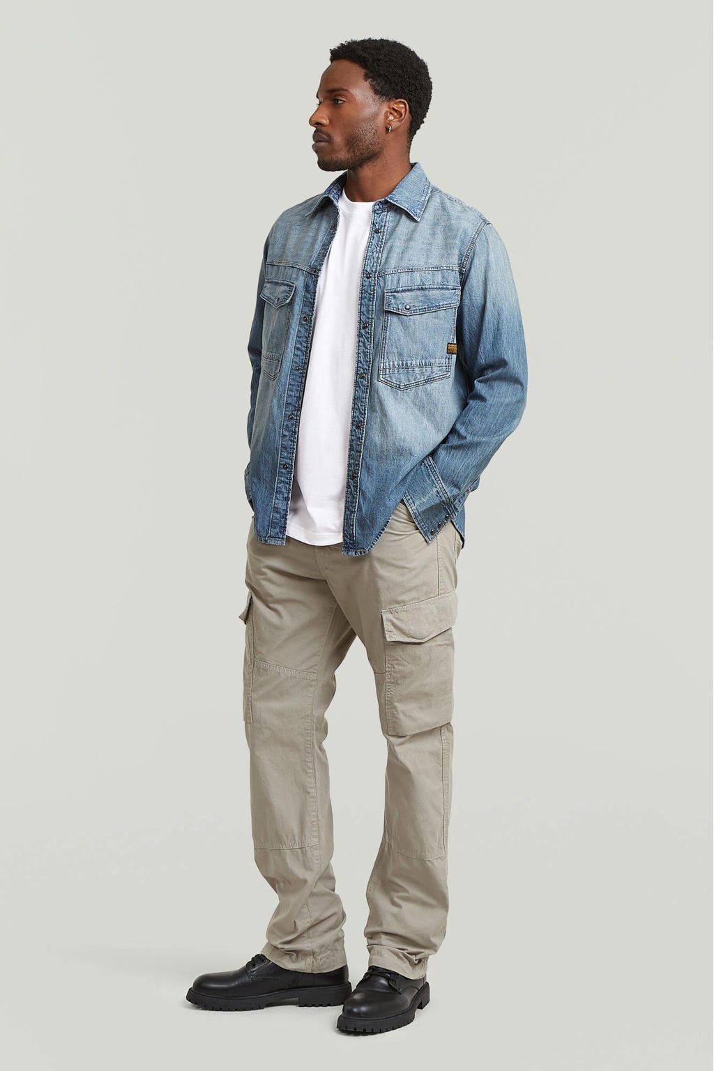 G-STAR regular waist cargobroek beige