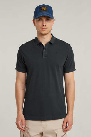 slim polo donkerblauw