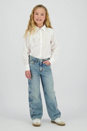 gebloemde blouse wit