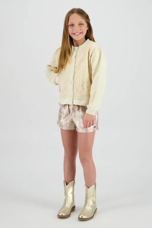 sweatvest beige met pailletten