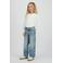 Vingino gebloemde wide leg jeans wide leg jeans medium blue denim