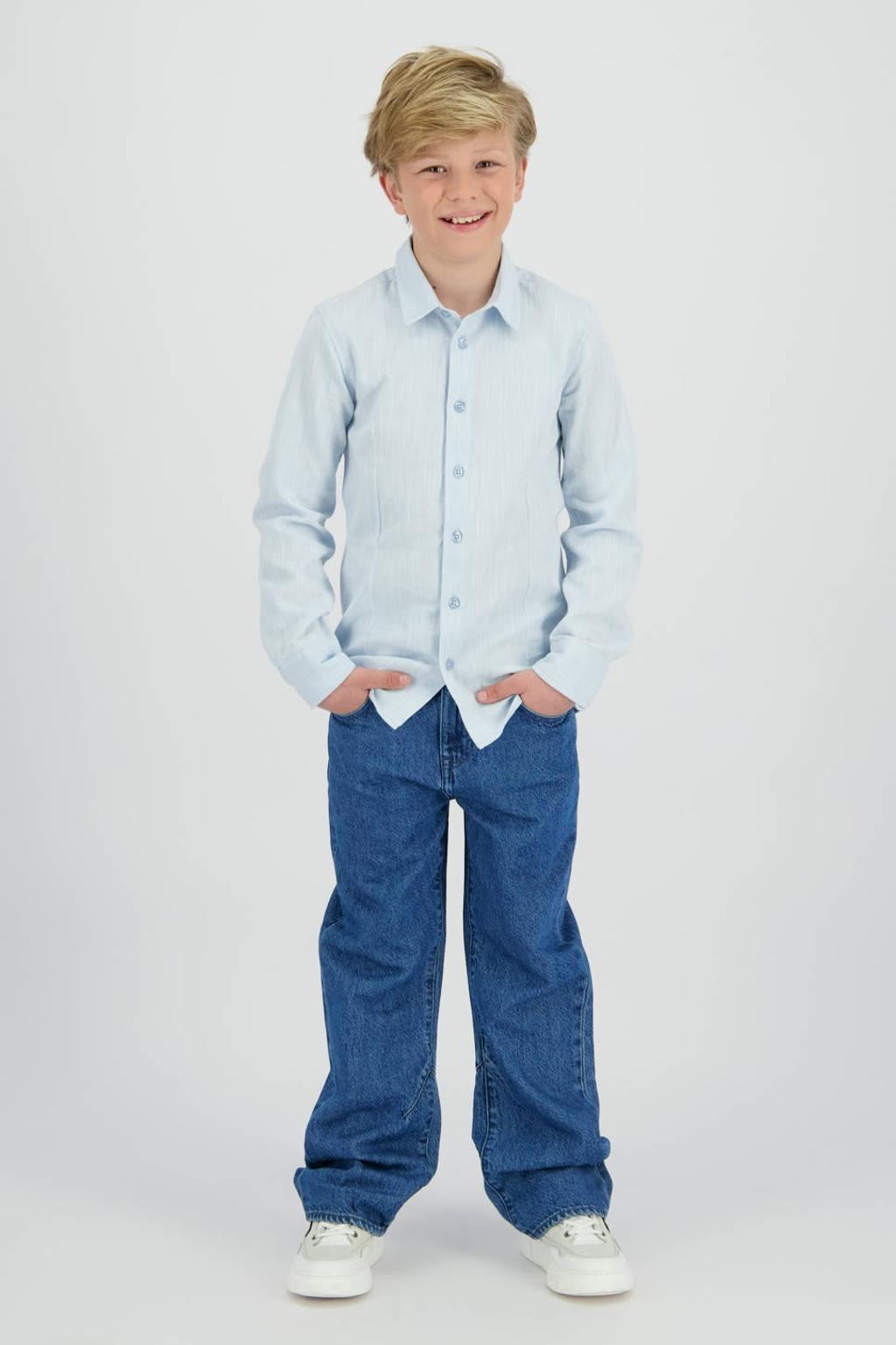 Medium blue denim jongens Vingino Relaxed loose fit jeans van denim met regular waist en effen