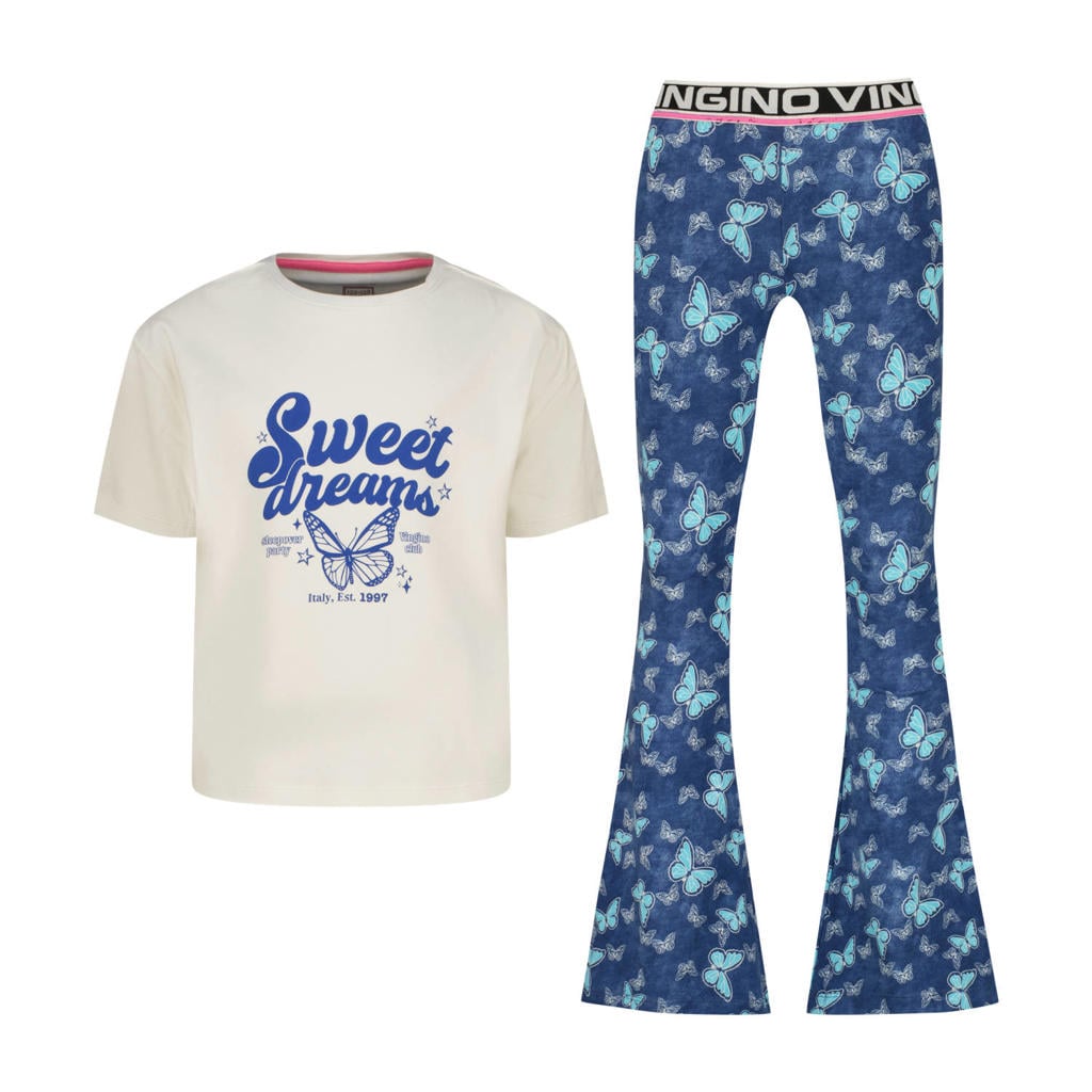 Vingino pyjama blauw/wit
