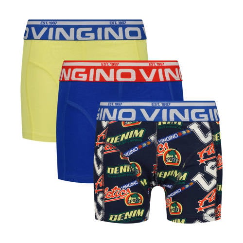 Vingino boxershort blauw/geel/multicolor (set van 3)