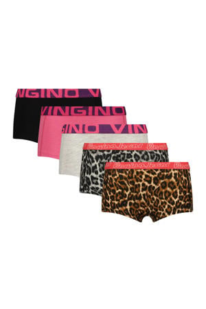 short - bruin/multicolor (set van 5)