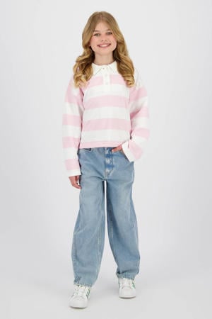 gestreepte sweater roze