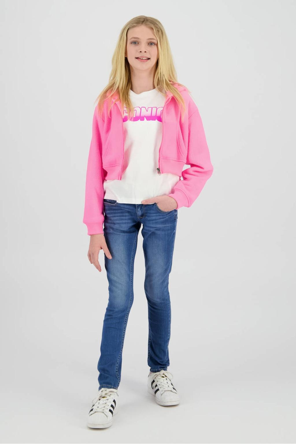 Witte meisjes Vingino T-shirt van katoen met tekst print, korte mouwen en ronde hals