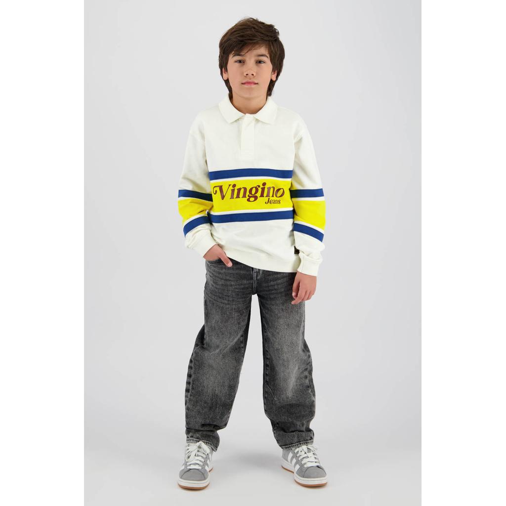 Grey denim jongens Vingino baggy jeans van denim met regular waist en effen