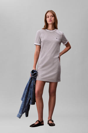 t-shirtjurk korte jurk grijs