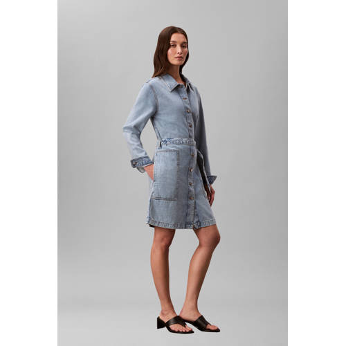 CALVIN KLEIN JEANS denim spijkerjurk light blue denim afbeelding