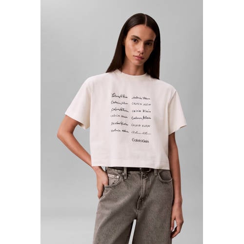 CALVIN KLEIN JEANS T-shirt ecru afbeelding